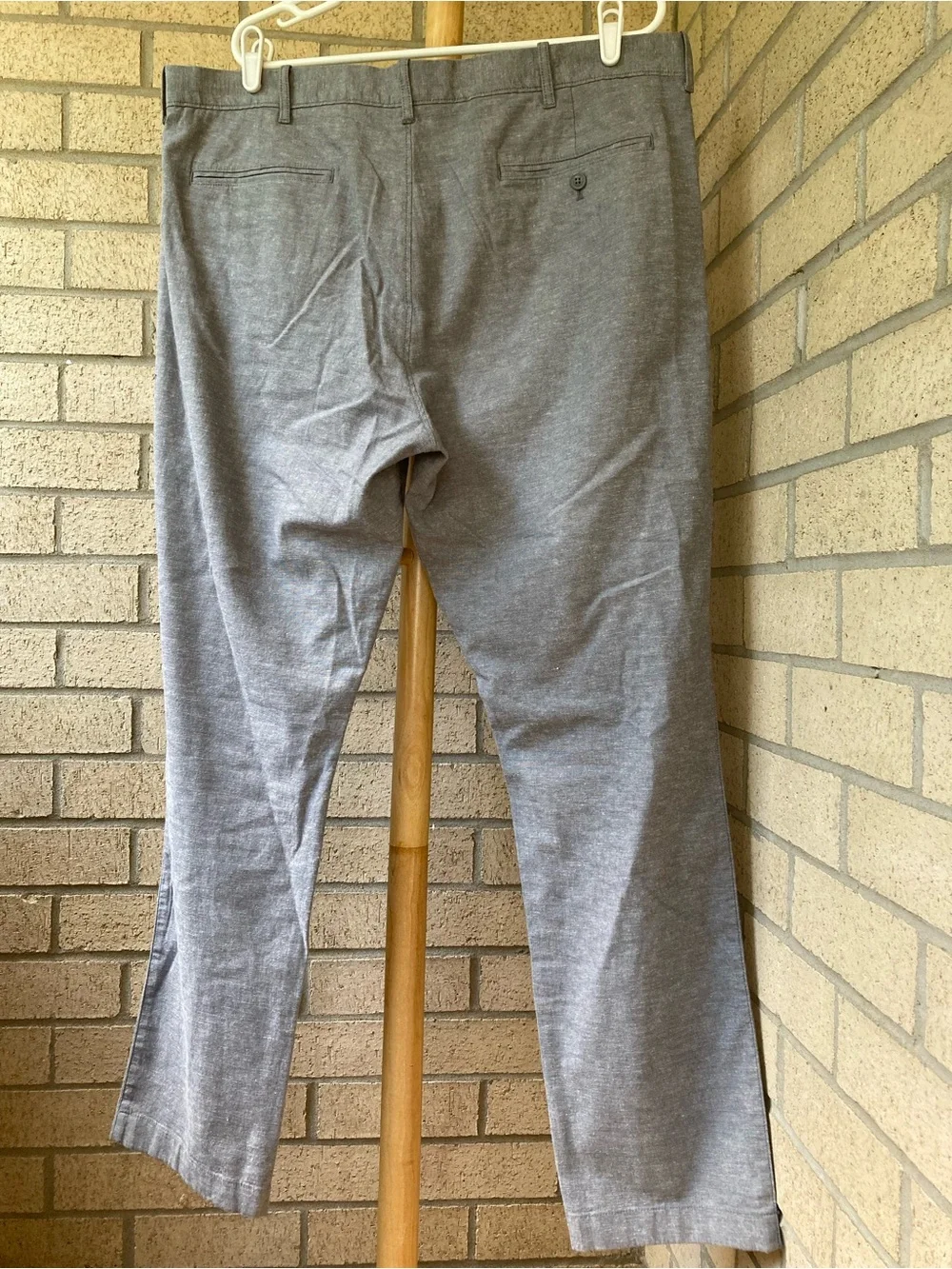 J Crew Stretch 770 Straight Cotton Linen Pants Gray Trousers Size 38 32
